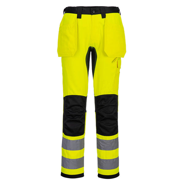 Calças com bolso tipo coldre WX2 Eco Hi-Vis-Amarelo/preto-UK28" DE44 FR36 EU42-RAG-Tailors-Fardas-e-Uniformes-Vestuario-Pro