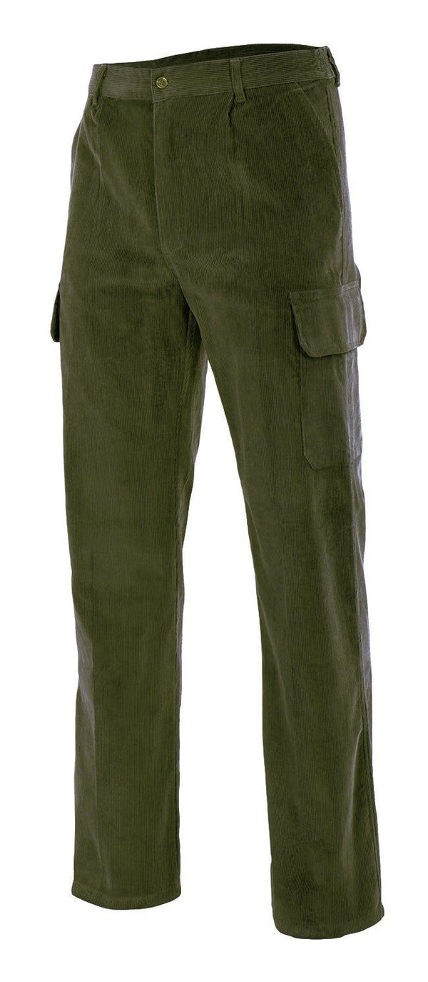 Calças de Bombazine Multibolsos-Verde Caça-S-RAG-Tailors-Fardas-e-Uniformes-Vestuario-Pro
