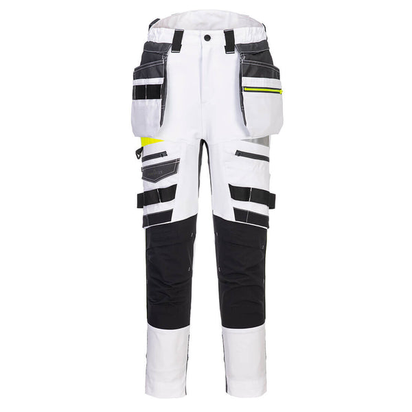 Calças de Mulher DX4 de bolso com estojo removível de alta visibilidade-Branco-UK8 26" DE38 FR40 EU34-RAG-Tailors-Fardas-e-Uniformes-Vestuario-Pro