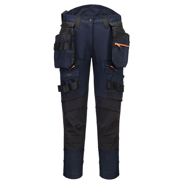Calças de Mulher DX4 de bolso com estojo removível de alta visibilidade-Marinho Escuro-UK8 26" DE38 FR40 EU34-RAG-Tailors-Fardas-e-Uniformes-Vestuario-Pro