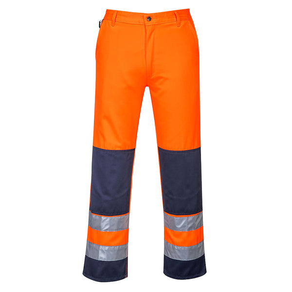 Calças de Trabalho Seville Hi-Vis Contrast-Laranja/marinho-S-RAG-Tailors-Fardas-e-Uniformes-Vestuario-Pro