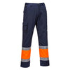 Calças de combate de dois tons leves Hi-Vis (Alta Visibilidade)-Laranja/Marinho-S-RAG-Tailors-Fardas-e-Uniformes-Vestuario-Pro