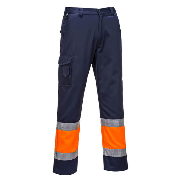 Calças de combate de dois tons leves Hi-Vis (Alta Visibilidade)-Laranja/Marinho-S-RAG-Tailors-Fardas-e-Uniformes-Vestuario-Pro