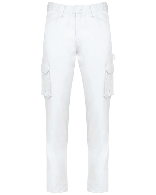 Calças multibolsos eco-responsáveis de homem-White-XS-RAG-Tailors-Fardas-e-Uniformes-Vestuario-Pro