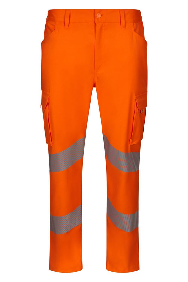 Calças stretch faixas refletoras segmentadas-Laranja Fluorescente - 19-S-RAG-Tailors-Fardas-e-Uniformes-Vestuario-Pro