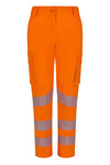 Calças stretch recicladas de alta visibilidade com faixas segmentadas para mulher-Laranja Fluorescente - 19-XS-RAG-Tailors-Fardas-e-Uniformes-Vestuario-Pro