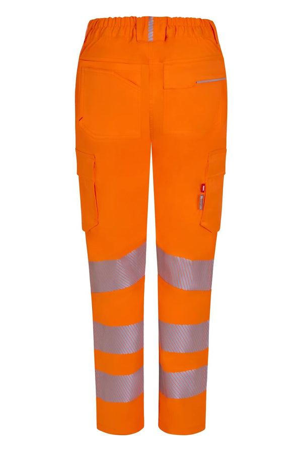 Calças stretch recicladas de alta visibilidade com faixas segmentadas para mulher-RAG-Tailors-Fardas-e-Uniformes-Vestuario-Pro
