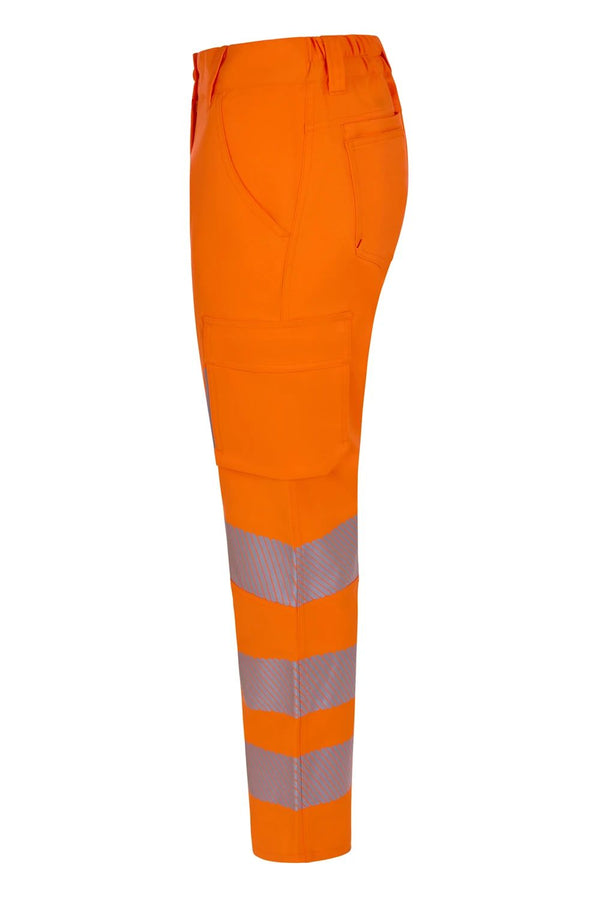 Calças stretch recicladas de alta visibilidade com faixas segmentadas para mulher-RAG-Tailors-Fardas-e-Uniformes-Vestuario-Pro