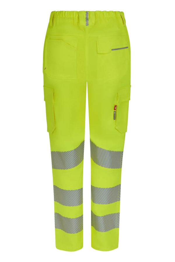 Calças stretch recicladas de alta visibilidade com faixas segmentadas para mulher-RAG-Tailors-Fardas-e-Uniformes-Vestuario-Pro