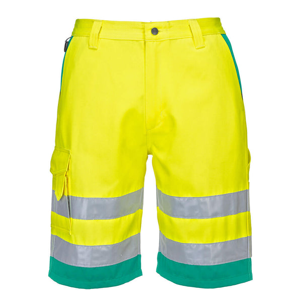 Calções Alta Visibilidade leves de Poli-algodão-Amarelo/Azul-esverdeado-L-RAG-Tailors-Fardas-e-Uniformes-Vestuario-Pro