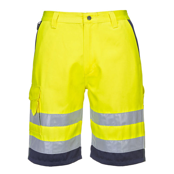 Calções Alta Visibilidade leves de Poli-algodão-Amarelo/Marinho-L-RAG-Tailors-Fardas-e-Uniformes-Vestuario-Pro