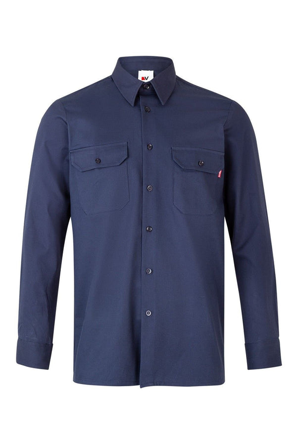 Camisa 100% Algodão de Manga Comprida-Azul Marinho-S-RAG-Tailors-Fardas-e-Uniformes-Vestuario-Pro