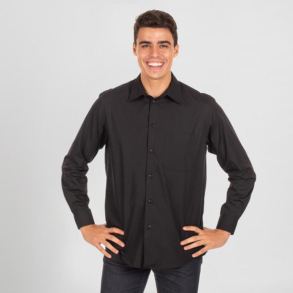 Camisa Clássica de Homem Popeline-Preto-XS-RAG-Tailors-Fardas-e-Uniformes-Vestuario-Pro