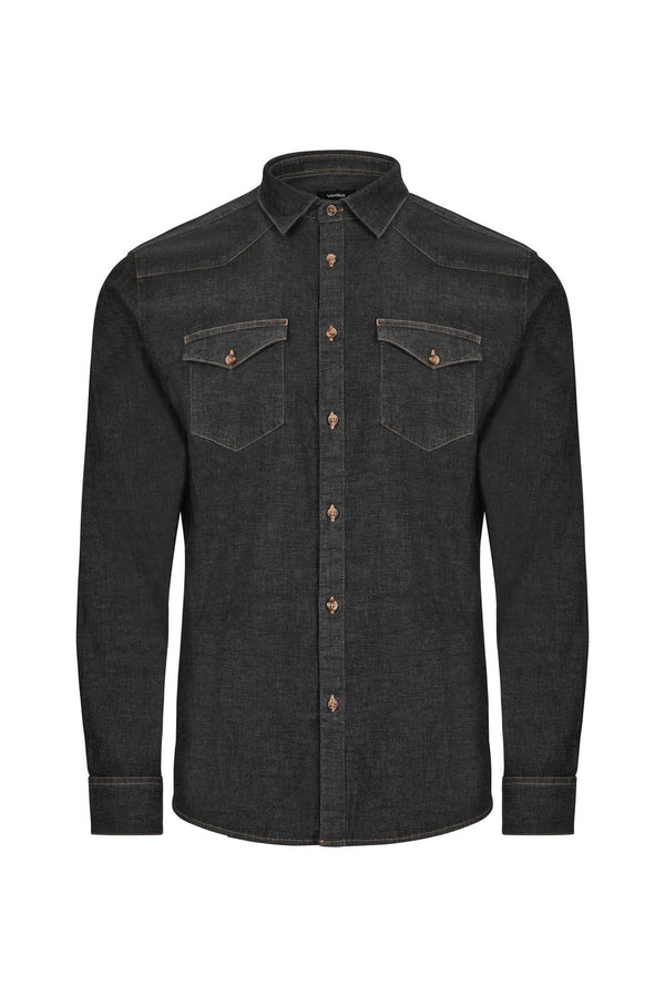 Camisa Demin Homem Gracieira-Denim Cinza Escuro - 85-S-RAG-Tailors-Fardas-e-Uniformes-Vestuario-Pro