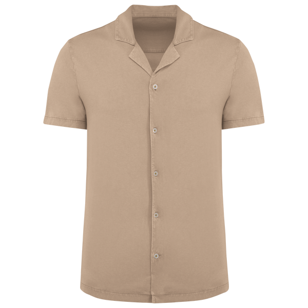 Camisa Eco-Responsável de Algodão com Estilo Moderno-Washed Cream Coffee-S-RAG-Tailors-Fardas-e-Uniformes-Vestuario-Pro