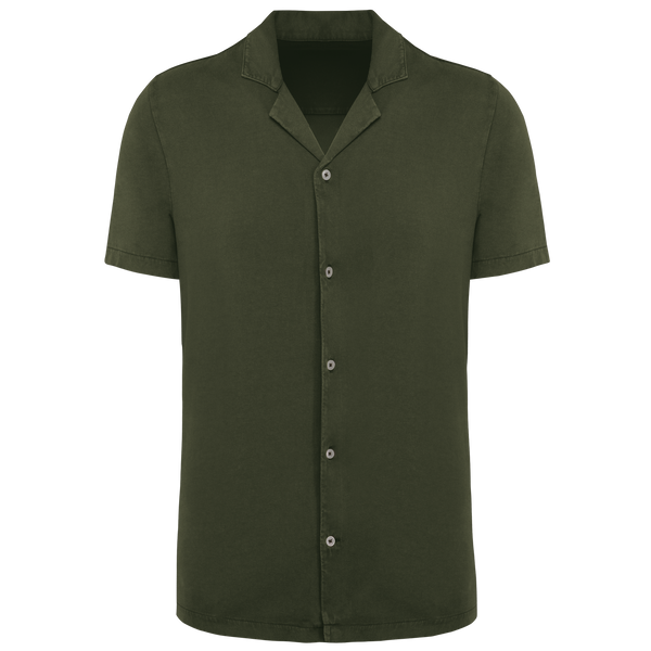 Camisa Eco-Responsável de Algodão com Estilo Moderno-Washed Organic Khaki-S-RAG-Tailors-Fardas-e-Uniformes-Vestuario-Pro