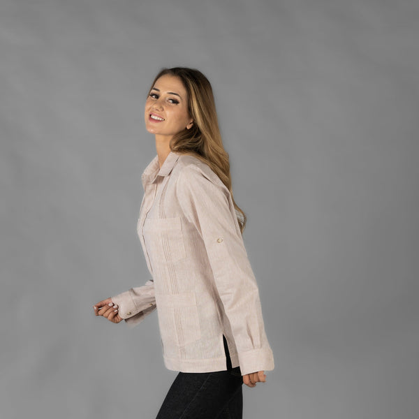 Camisa Feminina Meio-Linho Lazio-RAG-Tailors-Fardas-e-Uniformes-Vestuario-Pro