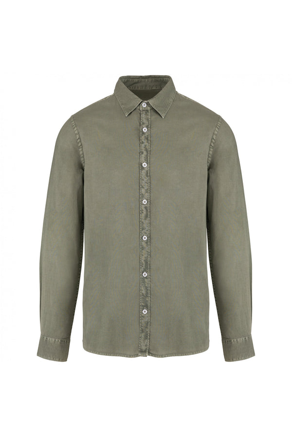 Camisa Homem Algodão Biologico Spirit-Khaki-S-RAG-Tailors-Fardas-e-Uniformes-Vestuario-Pro