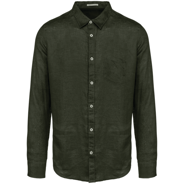 Camisa Homem Linho Pavão (2 de 2)-Organick Khaki-S-RAG-Tailors-Fardas-e-Uniformes-Vestuario-Pro