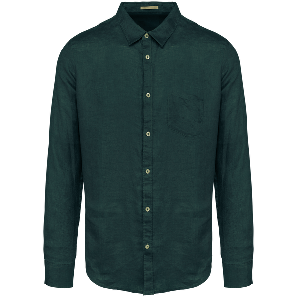 Camisa Homem Linho Pavão-Amazon Green-S-RAG-Tailors-Fardas-e-Uniformes-Vestuario-Pro