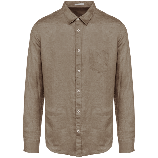 Camisa Homem Linho Pavão-Cream Coffe-S-RAG-Tailors-Fardas-e-Uniformes-Vestuario-Pro