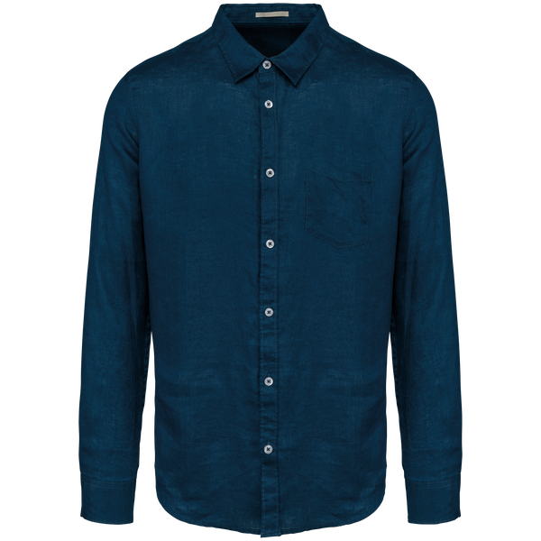 Camisa Homem Linho Pavão-Peacock Blue-S-RAG-Tailors-Fardas-e-Uniformes-Vestuario-Pro