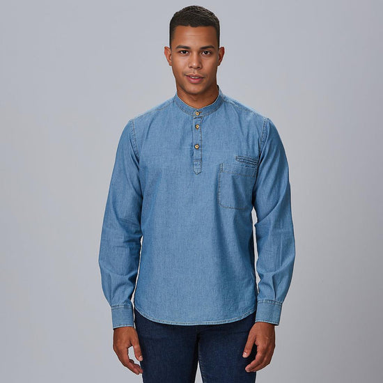 Camisa Homem Romeles Slim Fit-Azul-S-RAG-Tailors-Fardas-e-Uniformes-Vestuario-Pro