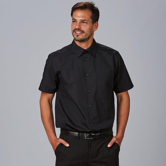 Camisa Homem m\curta Hotelaria POP-Preto - 001-XS-RAG-Tailors-Fardas-e-Uniformes-Vestuario-Pro