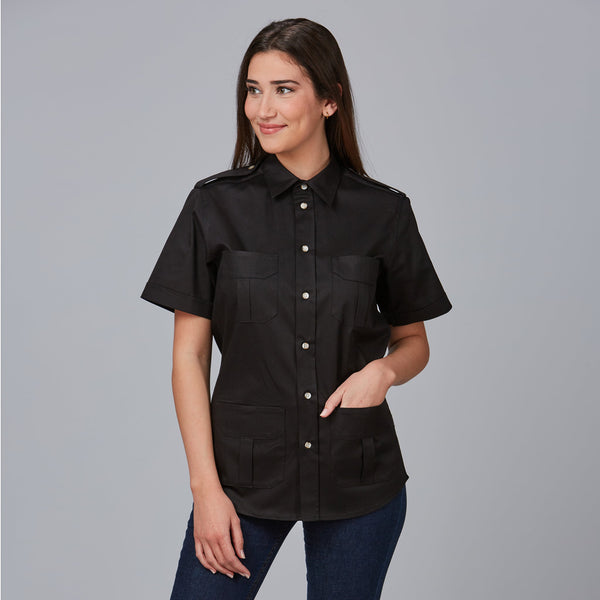 Camisa M\Curta Unisexo Ponte Sor-Preto-XS-RAG-Tailors-Fardas-e-Uniformes-Vestuario-Pro