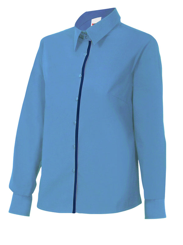 Camisa Mulher Cintada de Manga Comprida-Celeste-S-RAG-Tailors-Fardas-e-Uniformes-Vestuario-Pro