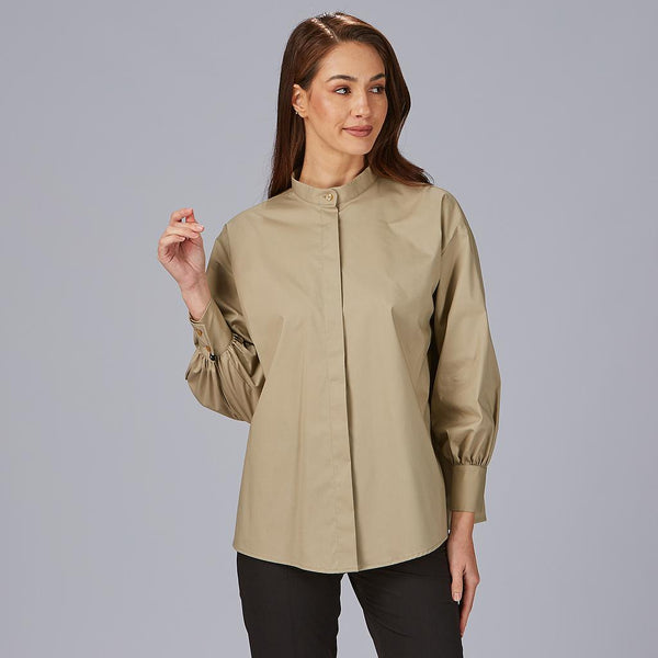 Camisa Oversize para Senhora Maddalena-Areia-142-XS-RAG-Tailors-Fardas-e-Uniformes-Vestuario-Pro