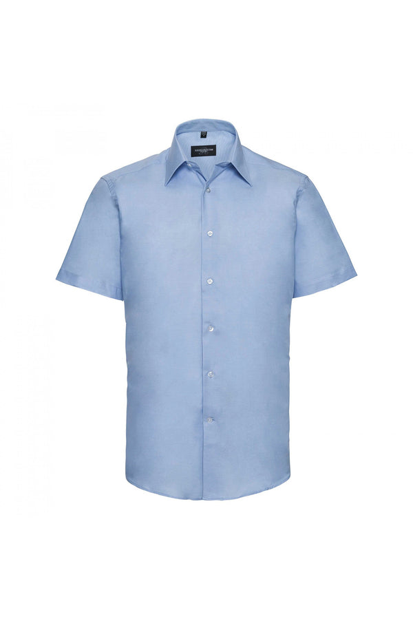 Camisa Oxford H. Manga Curta Itália-Azul-S-RAG-Tailors-Fardas-e-Uniformes-Vestuario-Pro