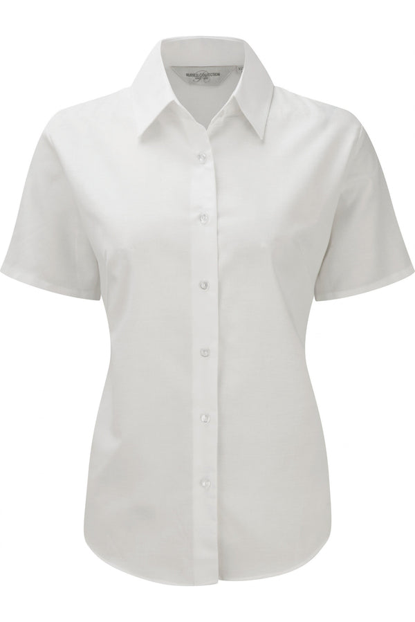 Camisa Oxford Senhora m\curta Itália-Branco-XS-RAG-Tailors-Fardas-e-Uniformes-Vestuario-Pro