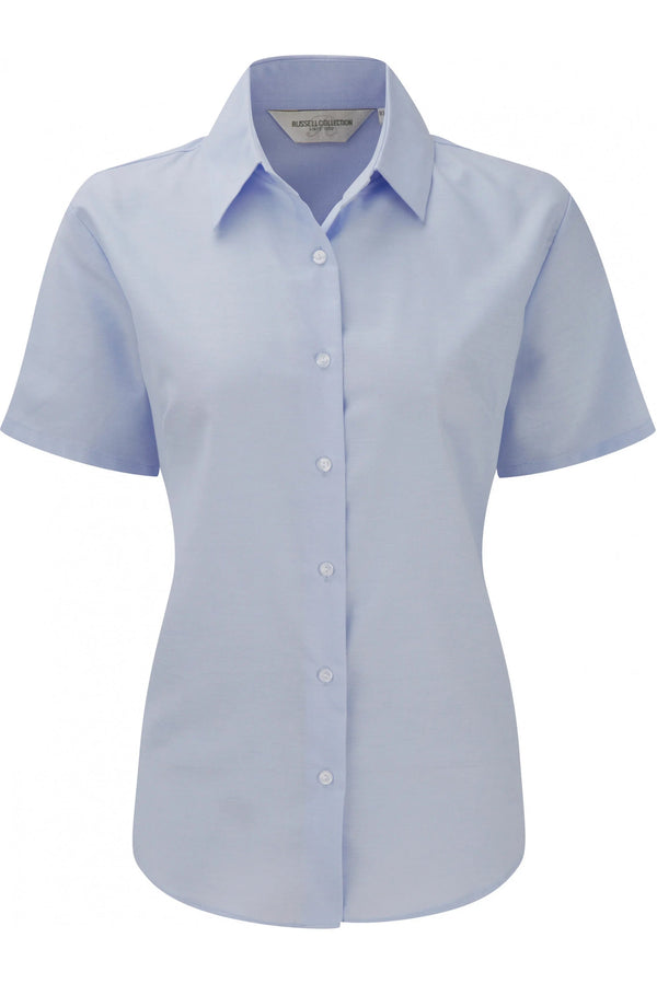 Camisa Oxford Senhora m\curta Itália-Oxford Azul-XS-RAG-Tailors-Fardas-e-Uniformes-Vestuario-Pro