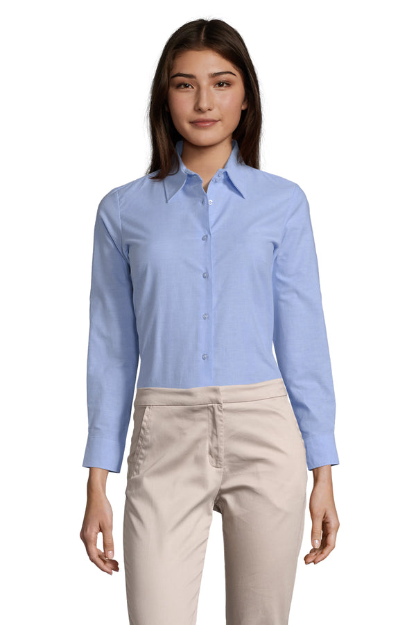 Camisa Oxford de Manga Comprida para Senhora EMBASSY-Azul céu-220-XS-RAG-Tailors-Fardas-e-Uniformes-Vestuario-Pro