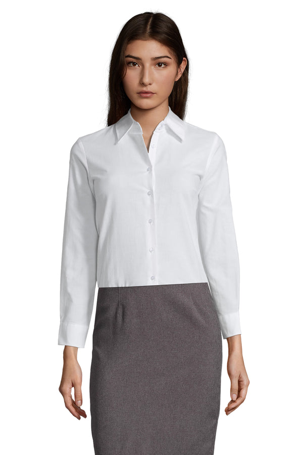 Camisa Oxford de Manga Comprida para Senhora EMBASSY-Branco-102-XS-RAG-Tailors-Fardas-e-Uniformes-Vestuario-Pro