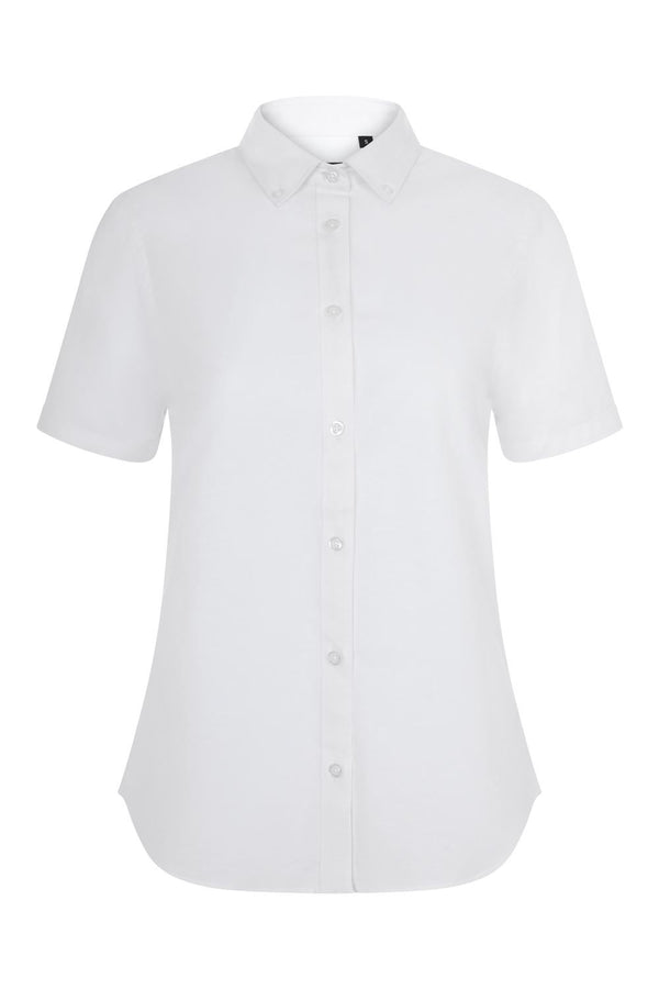 Camisa Oxford stretch de manga curta para mulher-Branco - 07-XS-RAG-Tailors-Fardas-e-Uniformes-Vestuario-Pro