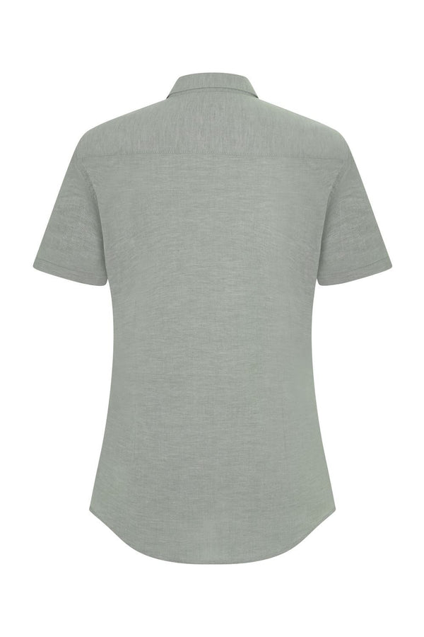 Camisa Oxford stretch de manga curta para mulher-RAG-Tailors-Fardas-e-Uniformes-Vestuario-Pro