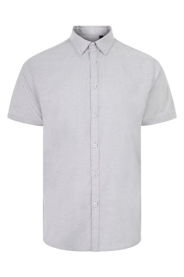 Camisa Oxford stretch manga curta homem-Cinza Gelo - 58-S-RAG-Tailors-Fardas-e-Uniformes-Vestuario-Pro