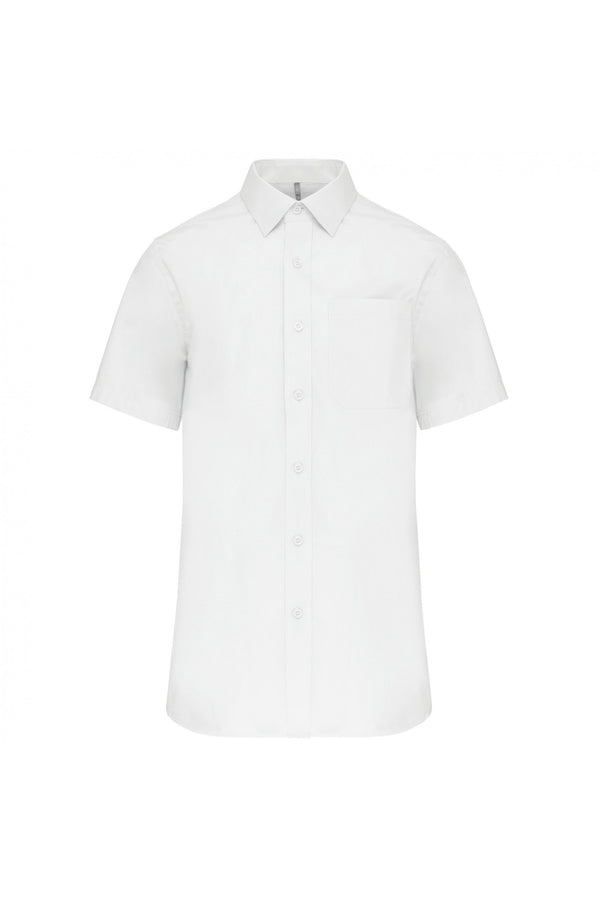 Camisa Popeline Masculina m\curta Tratamento Fácil - Mónaco-Branco-XS-RAG-Tailors-Fardas-e-Uniformes-Vestuario-Pro