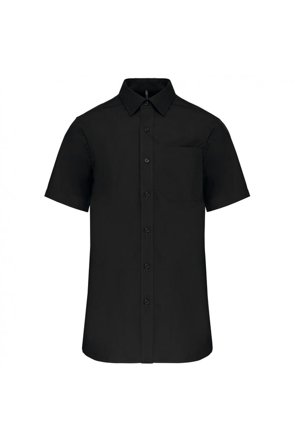Camisa Popeline Masculina m\curta Tratamento Fácil - Mónaco-Preto-XS-RAG-Tailors-Fardas-e-Uniformes-Vestuario-Pro