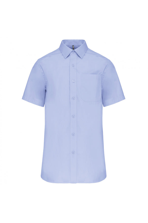 Camisa Popeline Masculina m\curta Tratamento Fácil - Mónaco-Azul Ceu-XS-RAG-Tailors-Fardas-e-Uniformes-Vestuario-Pro