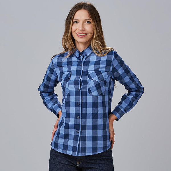 Camisa Senhora Alice-Celeste/Marinho-XS-RAG-Tailors-Fardas-e-Uniformes-Vestuario-Pro