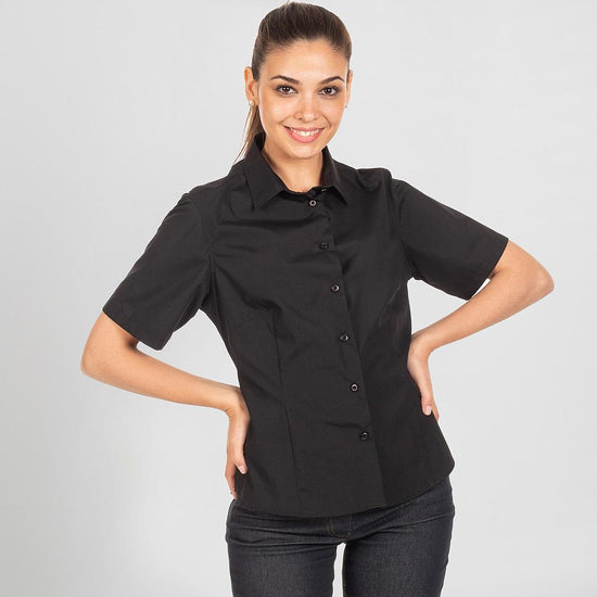 Camisa Senhora Hotelaria POP m\curta-Preto-XXS-RAG-Tailors-Fardas-e-Uniformes-Vestuario-Pro