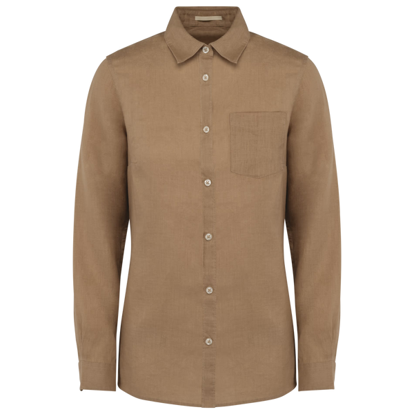 Camisa Senhora Linho Pavão-Cream Coffe-XS-RAG-Tailors-Fardas-e-Uniformes-Vestuario-Pro