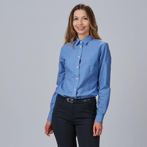 Camisa Senhora Oxford Slim Fit-Azul Royal-XXS-RAG-Tailors-Fardas-e-Uniformes-Vestuario-Pro