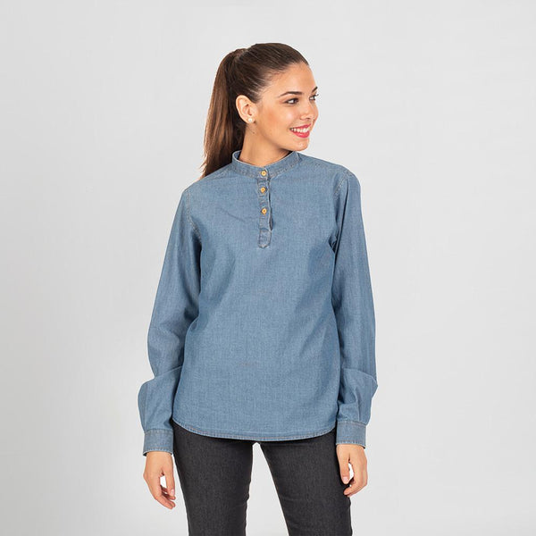 Camisa Senhora Romeles Texana-Azul-XS-RAG-Tailors-Fardas-e-Uniformes-Vestuario-Pro