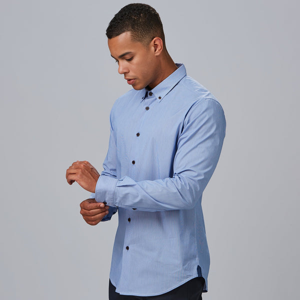 Camisa Slim Fit masculina com padrão de riscas Leonardo-RAG-Tailors-Fardas-e-Uniformes-Vestuario-Pro