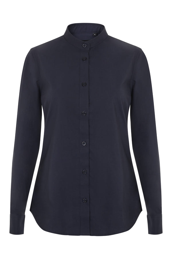 Camisa Stretch Manga Longa para Mulher-AZUL NAVY - 61-XS-RAG-Tailors-Fardas-e-Uniformes-Vestuario-Pro