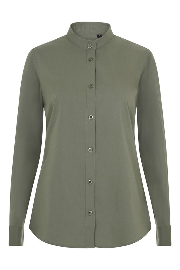 Camisa Stretch Manga Longa para Mulher-VERDE OLIVA CLARO - 35-XS-RAG-Tailors-Fardas-e-Uniformes-Vestuario-Pro